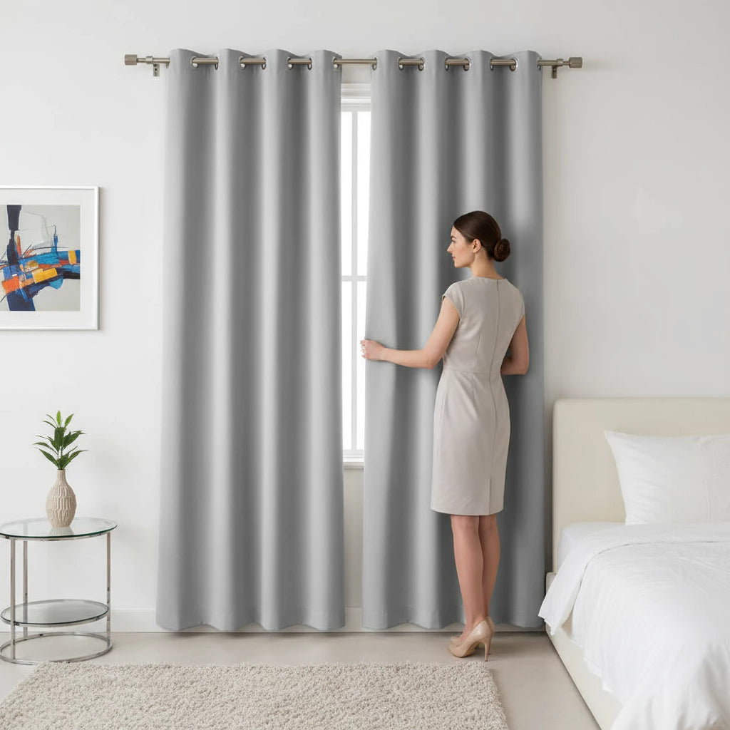 Cortina Blackout Tecido Grosso Premium NOXHome | Ilhós Cromados Dupla Face – Sala e Quarto