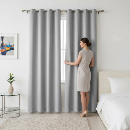 Cortina Blackout Tecido Grosso Premium NOXHome | Ilhós Cromados Dupla Face – Sala e Quarto