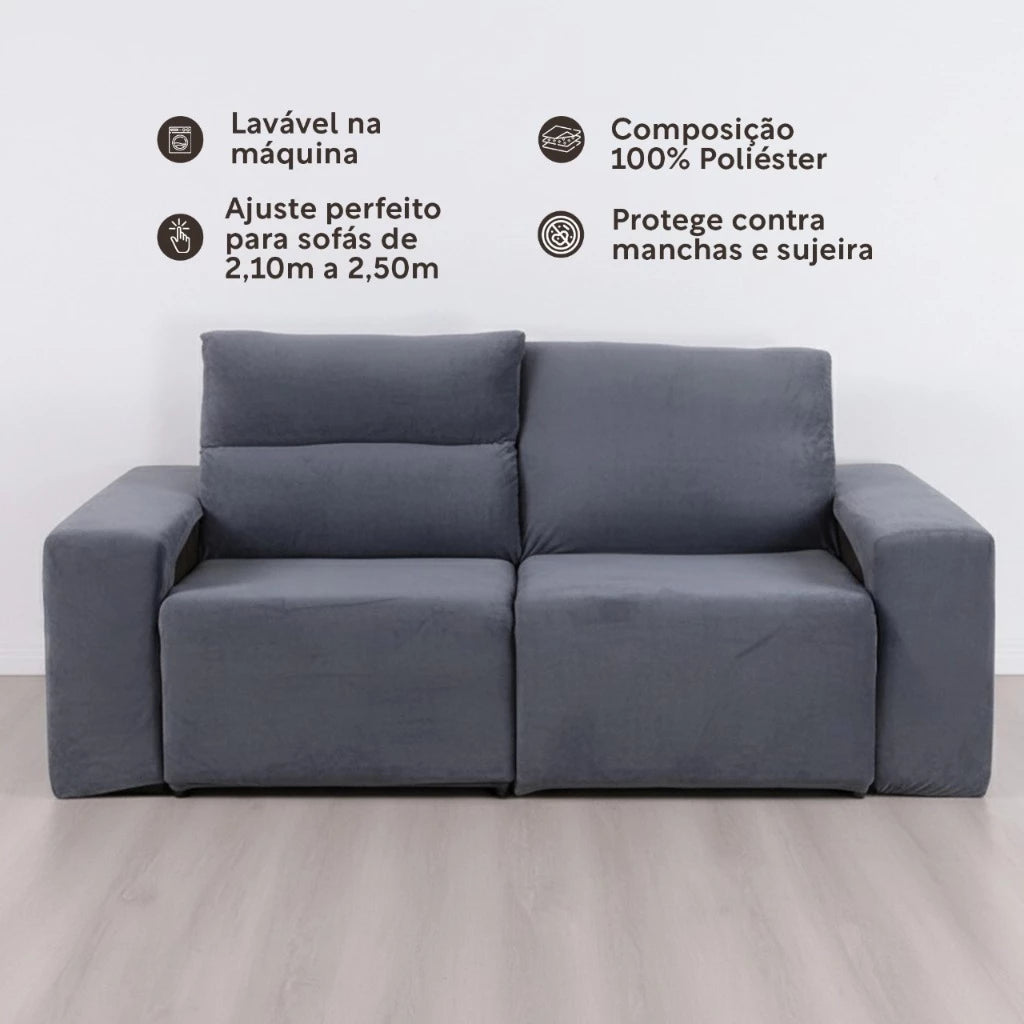 Capa para Sofá Retrátil 2 Lugares Super Luxo NOXHome | Manta Soft Elástica – Fácil de Colocar