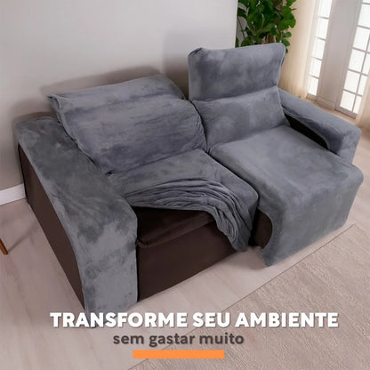 Capa para Sofá Retrátil 2 Lugares Super Luxo NOXHome | Manta Soft Elástica – Fácil de Colocar