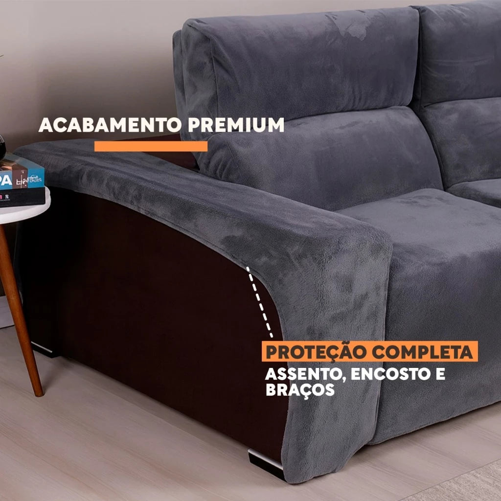 Capa para Sofá Retrátil 2 Lugares Super Luxo NOXHome | Manta Soft Elástica – Fácil de Colocar
