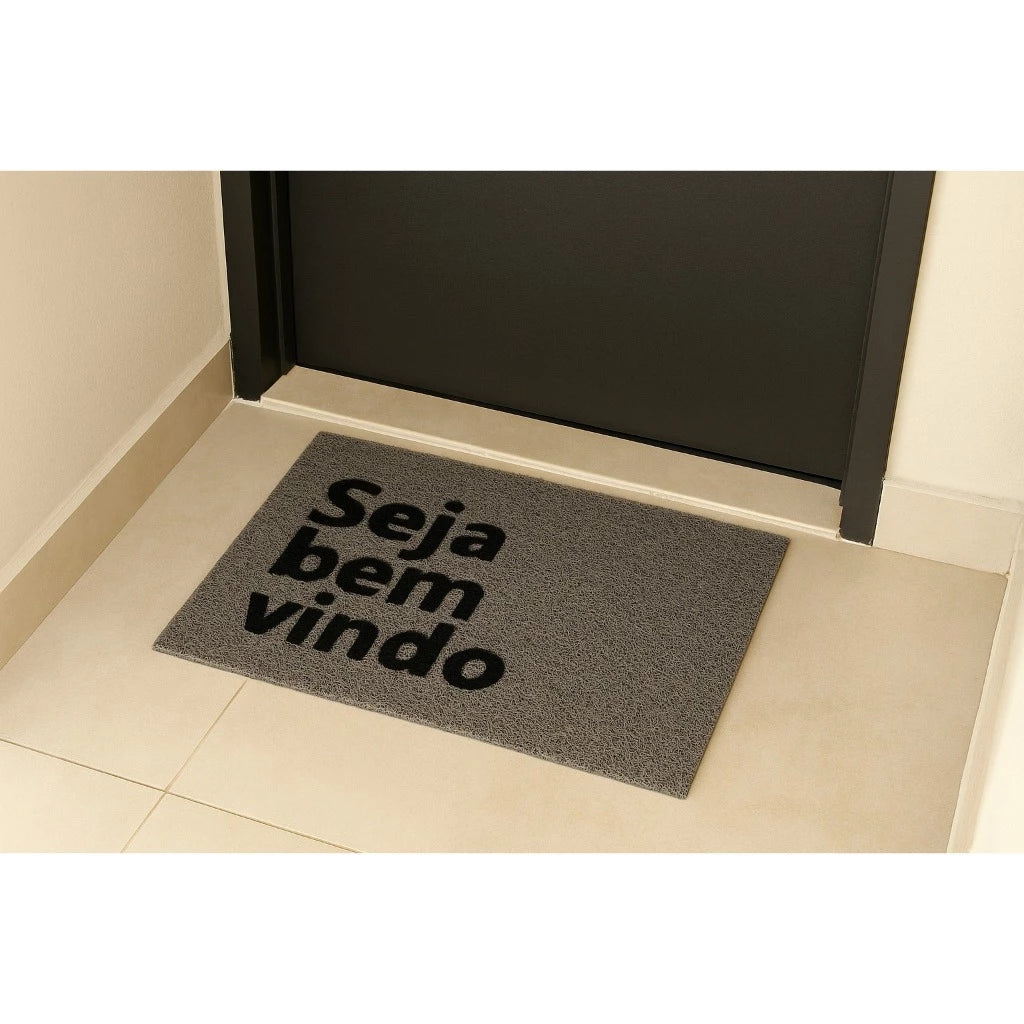 Tapete Capacho "Seja Bem-Vindo" NOXHome | PVC Vinil Antiderrapante Lavável 40x60cm – Interno e Externo