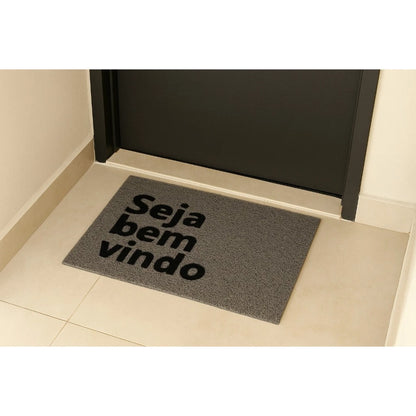 Tapete Capacho "Seja Bem-Vindo" NOXHome | PVC Vinil Antiderrapante Lavável 40x60cm – Interno e Externo