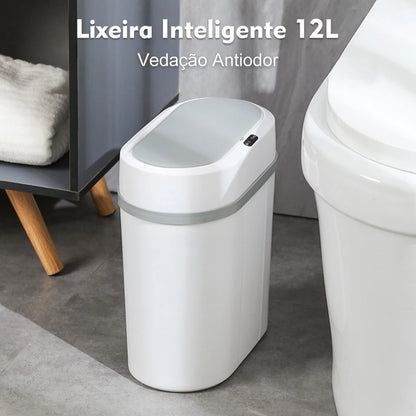 Lixeira Automática Sensor Inteligente NOXHome | Abertura Sem Toque IPX5 12L – Cozinha e Banheiro