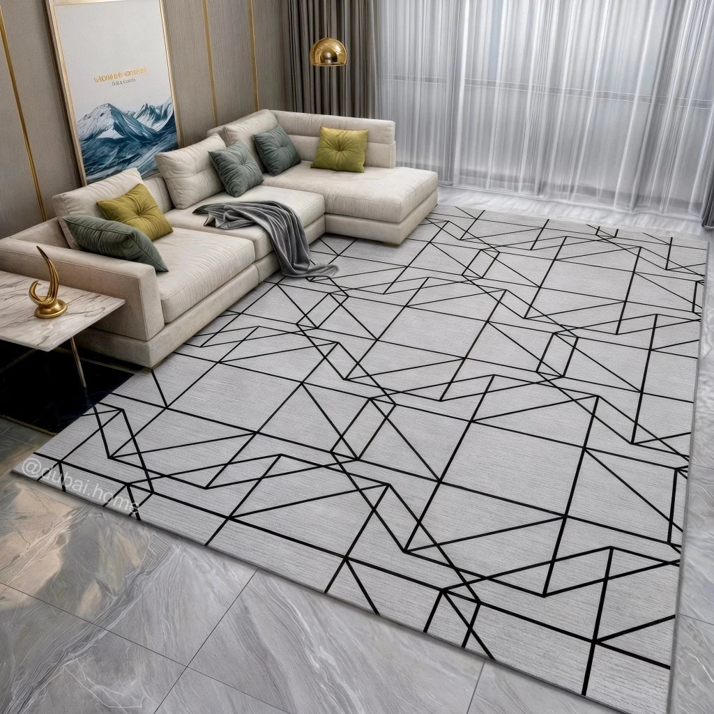 Tapete Belga Estampado NOXHome | Antiderrapante Sala e Quarto 1,50x1,00m – Coleção Exclusiva