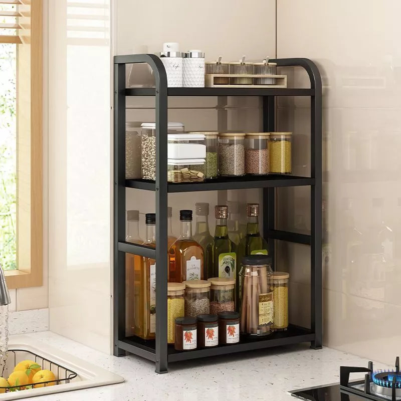 Prateleira Organizadora de Cozinha NOXHome | Aço Antiferrugem com Madeira – 3 Andares