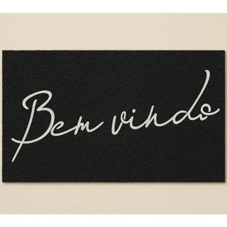 Tapete Capacho Bem-Vindo NOXHome | PVC Vinil Antiderrapante Lavável 40x60cm – Interno e Externo