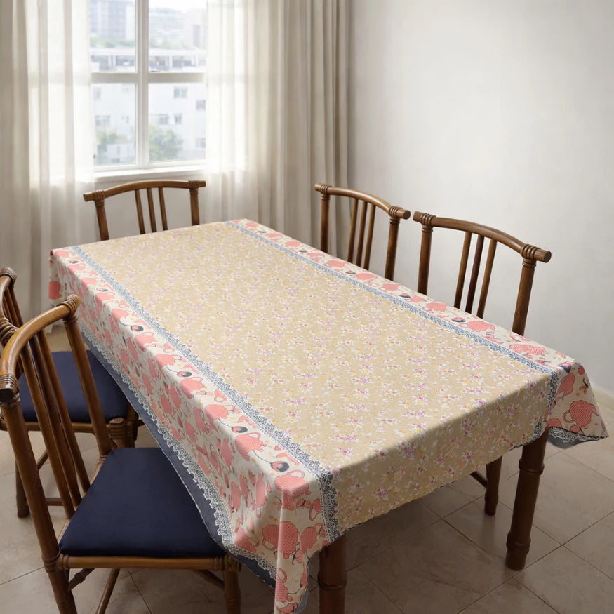 Toalha de Mesa Retangular NOXHome | Tecido Oxford 6 Lugares 2,00x1,40m – Fácil de Limpar