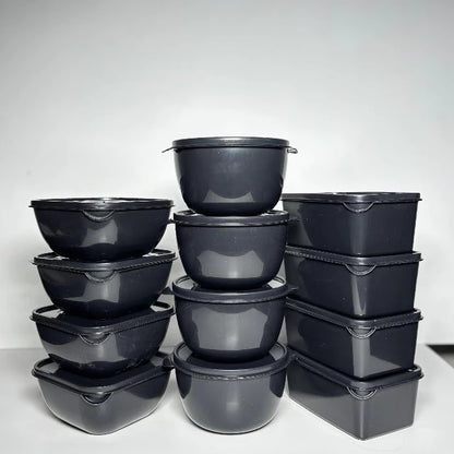 Kit Potes Plásticos para Alimentos NOXHome | Com Alças Empilháveis 1L – Kit 12 Peças