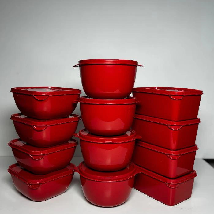 Kit Potes Plásticos para Alimentos NOXHome | Com Alças Empilháveis 1L – Kit 12 Peças