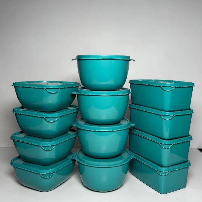 Kit Potes Plásticos para Alimentos NOXHome | Com Alças Empilháveis 1L – Kit 12 Peças