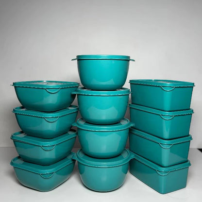 Kit Potes Plásticos para Alimentos NOXHome | Com Alças Empilháveis 1L – Kit 12 Peças