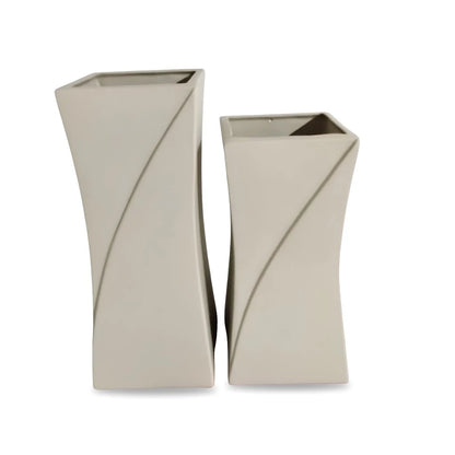 Kit Vasos Grego Decorativo NOXHome | Cerâmica com Verniz Fosco – Par 2 Peças