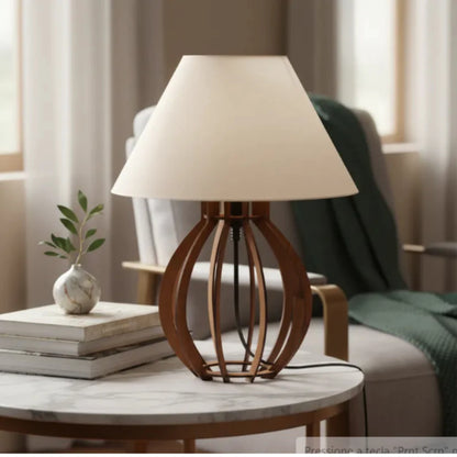 Kit 2 Abajures La Finesse NOXHome | Luminária Decorativa MDF Bivolt Soquete E27 – Quarto e Sala
