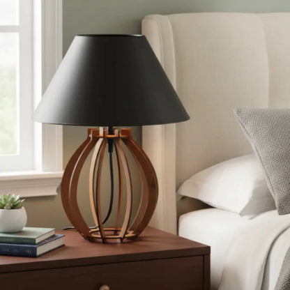 Kit 2 Abajures La Finesse NOXHome | Luminária Decorativa MDF Bivolt Soquete E27 – Quarto e Sala