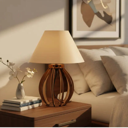 Kit 2 Abajures La Finesse NOXHome | Luminária Decorativa MDF Bivolt Soquete E27 – Quarto e Sala