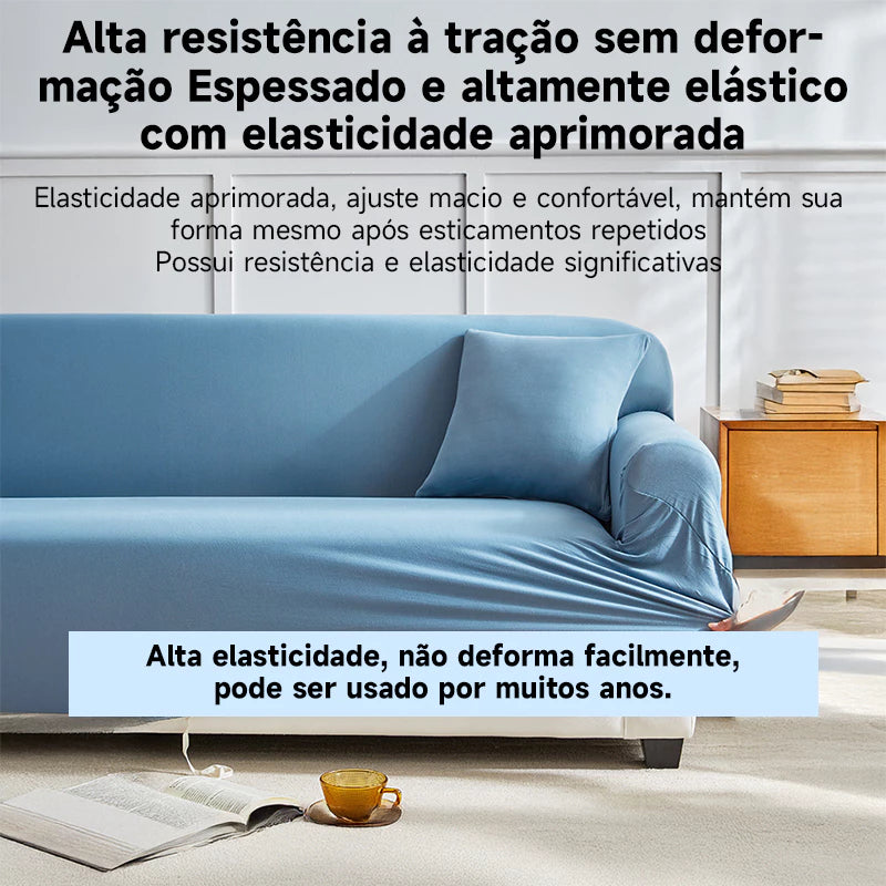 Capa de Sofá Coladinha Lisa NOXHome | Malha Gel Elástica Retrátil 2 Lugares – Aconchego e Elegância