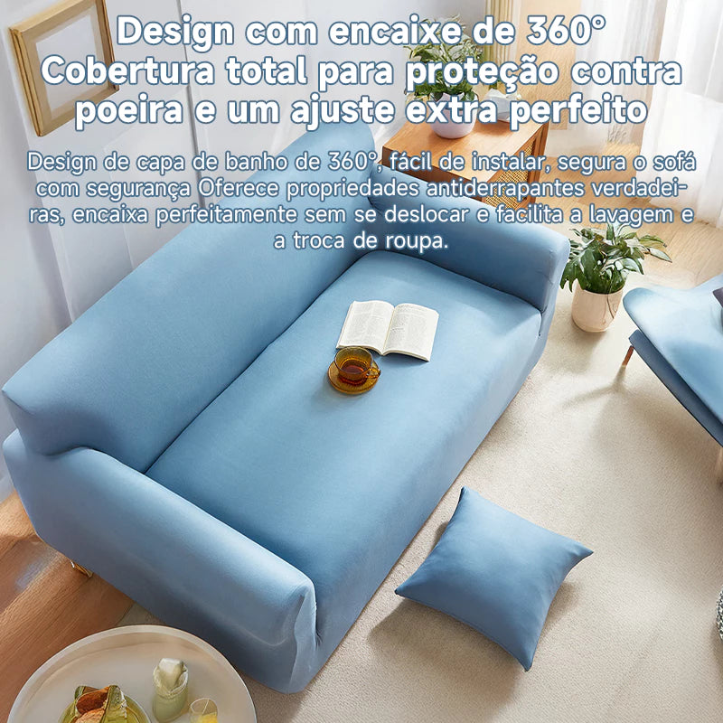Capa de Sofá Coladinha Lisa NOXHome | Malha Gel Elástica Retrátil 2 Lugares – Aconchego e Elegância