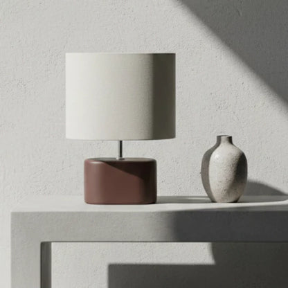 Abajur de Cerâmica Oval 28,5 cm com Cúpula de Tecido — detalhe 5