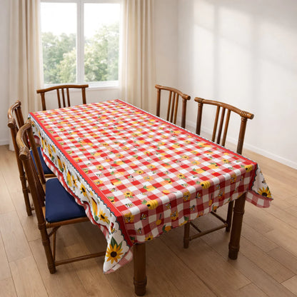 Toalha de Mesa Retangular NOXHome | Tecido Oxford 6 Lugares 2,00x1,40m – Fácil de Limpar