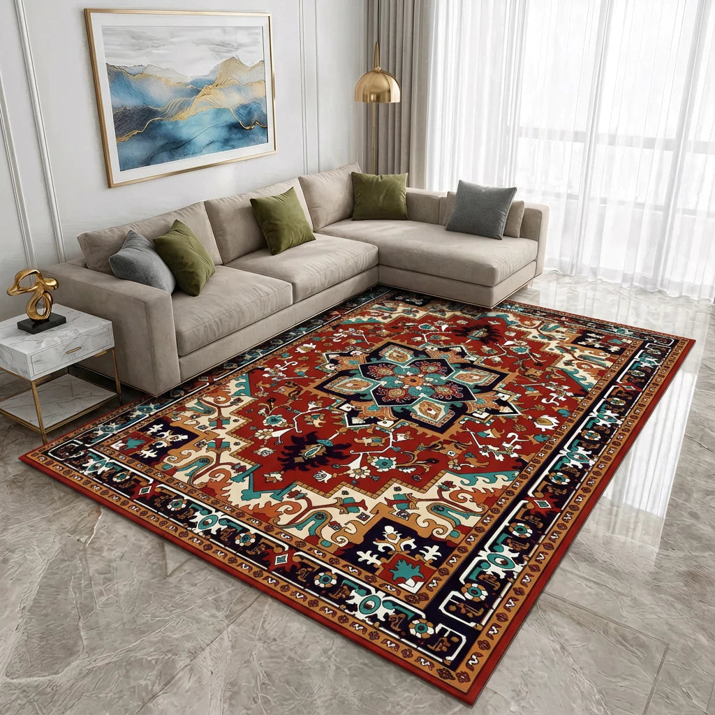 Tapete Belga Estampado NOXHome | Antiderrapante Sala e Quarto 1,50x1,00m – Coleção Exclusiva