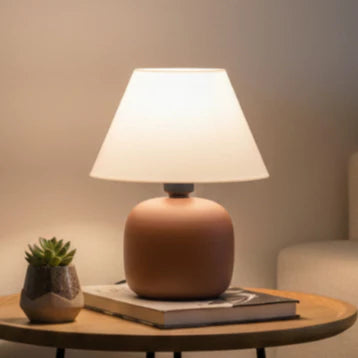 Abajur de Cerâmica Oval 23 cm Tons Terrosos — detalhe 3