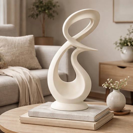 Escultura Decorativa Infinito Abstrato Moderno Cerâmica para Sala NOXHome