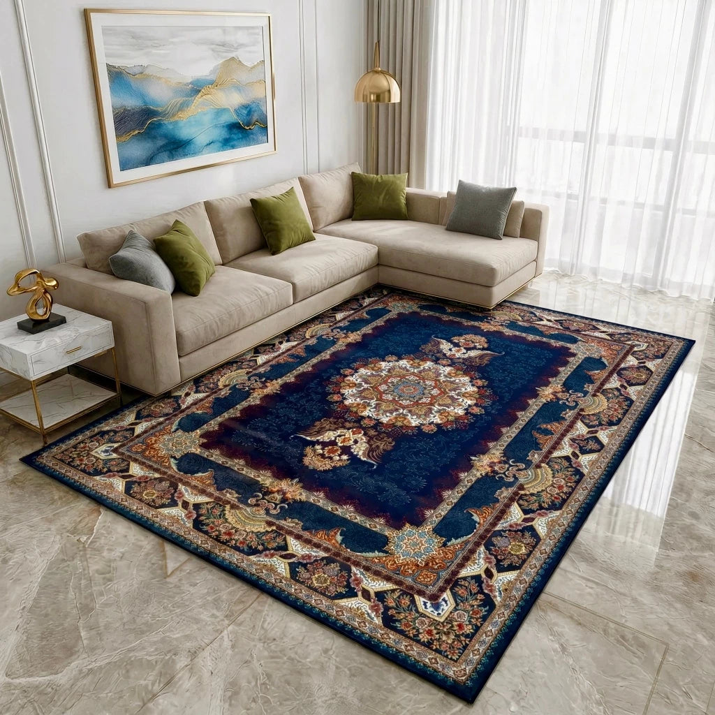 Tapete Belga Estampado NOXHome | Antiderrapante Sala e Quarto 1,50x1,00m – Coleção Exclusiva