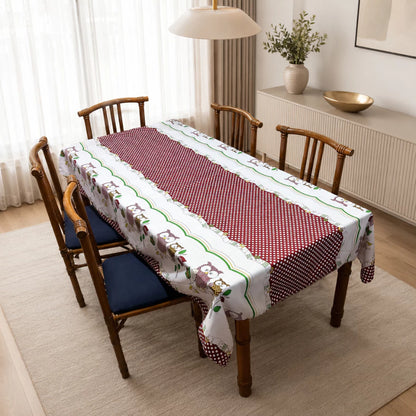 Toalha de Mesa Retangular NOXHome | Tecido Oxford 6 Lugares 2,00x1,40m – Fácil de Limpar