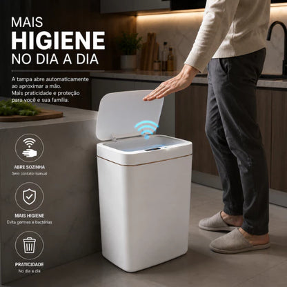 Lixeira Automática com Sensor NOXHome | Abertura Sem Toque IPX5 15L – Banheiro e Cozinha