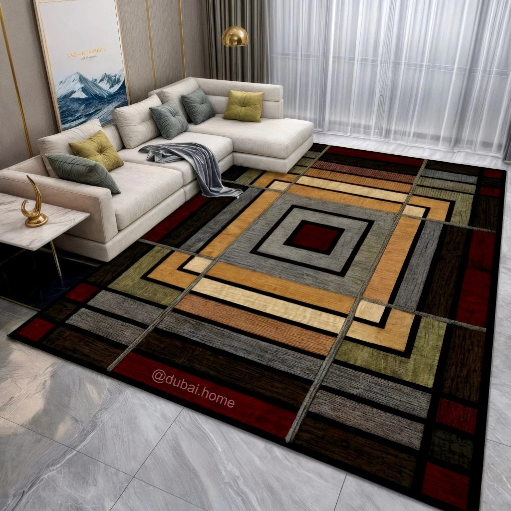 Tapete Belga Estampado NOXHome | Antiderrapante Sala e Quarto 1,50x1,00m – Coleção Exclusiva