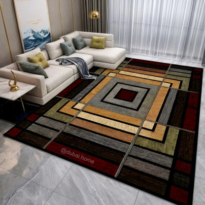 Tapete Belga Estampado NOXHome | Antiderrapante Sala e Quarto 1,50x1,00m – Coleção Exclusiva