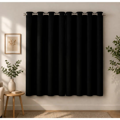 Cortina Blackout PVC 100% NOXHome | Corta Luz Quarto e Sala – Ilhós Cromados