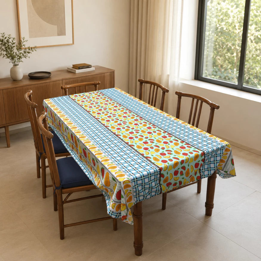 Toalha de Mesa Retangular NOXHome | Tecido Oxford 6 Lugares 2,00x1,40m – Fácil de Limpar