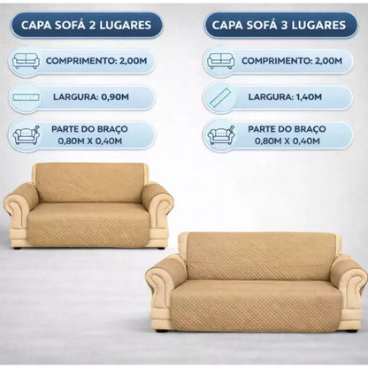 Protetor de Sofá de 2 e 3 Lugares Capa de Sofa Impermeável