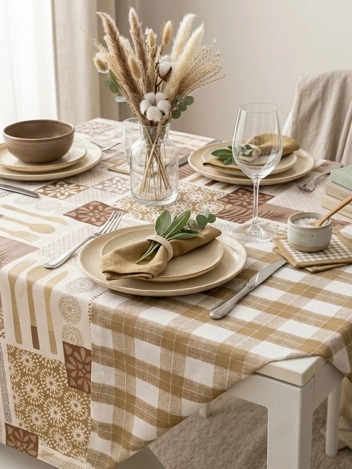 Toalha de Mesa Dupla Face NOXHome | PVC Impermeável Reversível 4 a 12 Lugares – 2 em 1