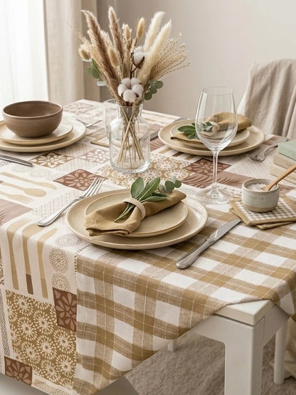 Toalha de Mesa Dupla Face NOXHome | PVC Impermeável Reversível 4 a 12 Lugares – 2 em 1