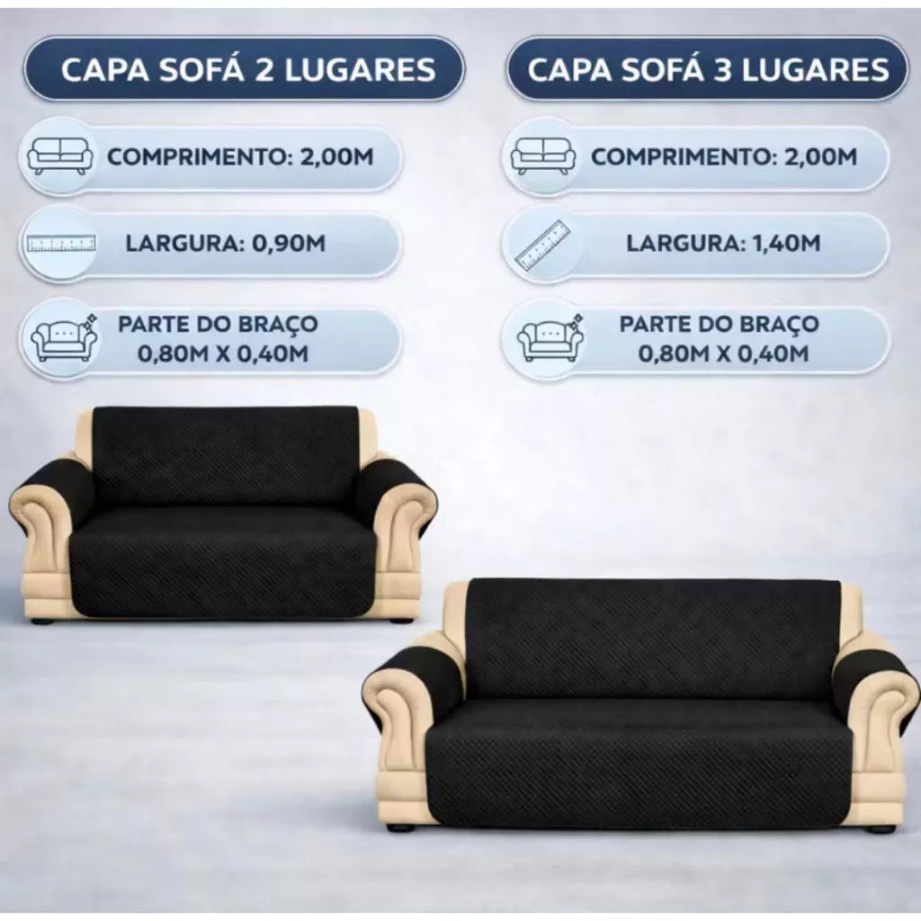 Protetor de Sofá de 2 e 3 Lugares Capa de Sofa Impermeável