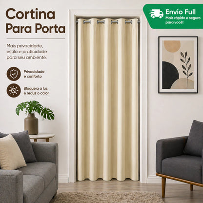 Cortina Porta Blackout Tecido Prime NOXHome | Reduz Calor Folha Única 1,40x2,20m