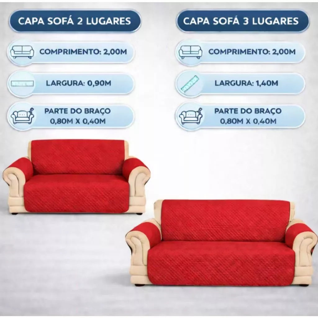 Protetor de Sofá de 2 e 3 Lugares Capa de Sofa Impermeável