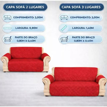Protetor de Sofá de 2 e 3 Lugares Capa de Sofa Impermeável