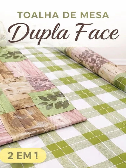 Toalha de Mesa Dupla Face NOXHome | PVC Impermeável Reversível 4 a 12 Lugares – 2 em 1