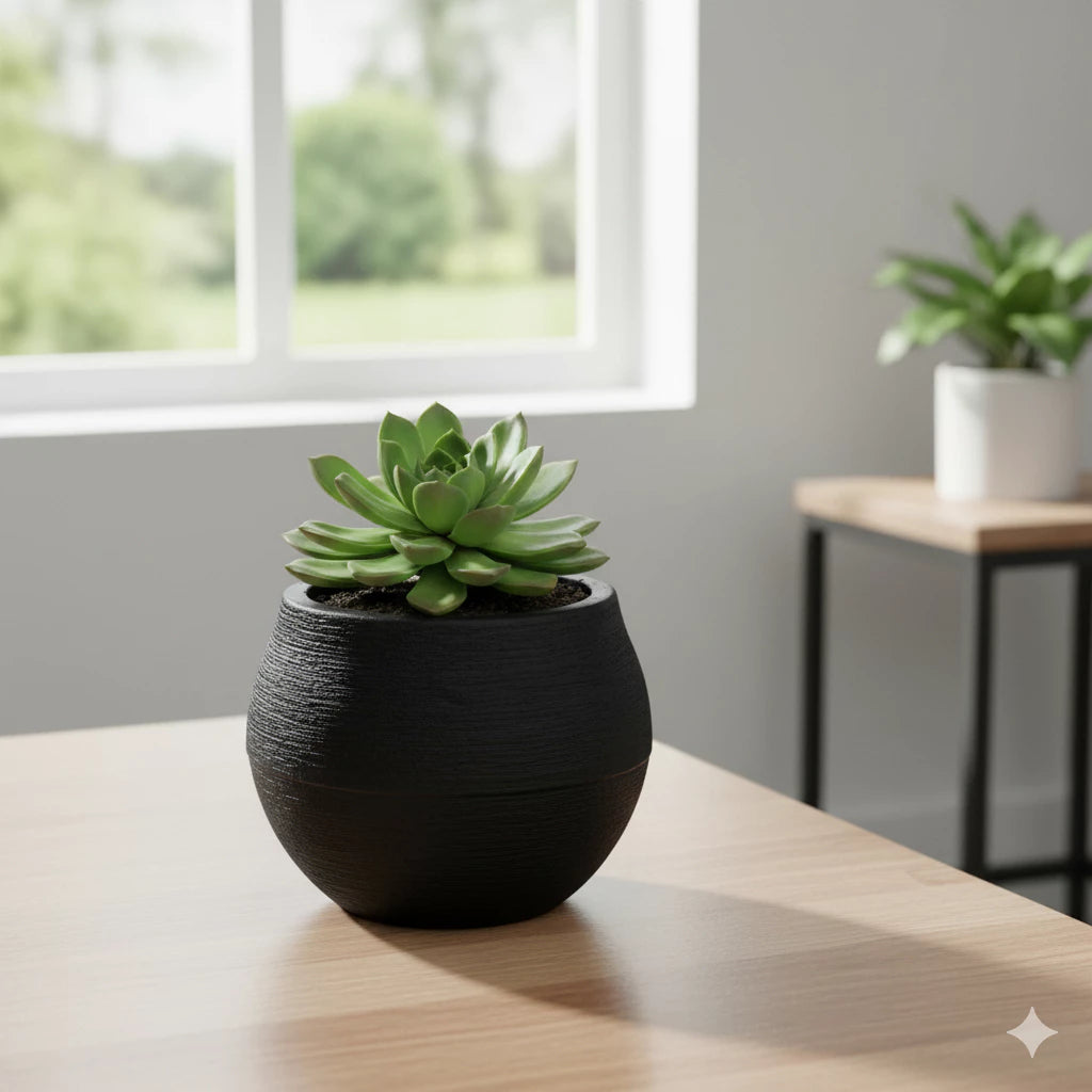 Vaso Decorativo Esfera NOXHome | Polietileno Reciclável Moderno – Interno e Externo