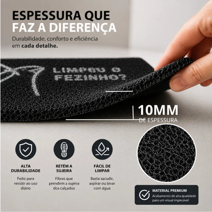 Tapete Capacho "Limpou o Pezinho?" NOXHome | PVC Vinil Antiderrapante Lavável Interno e Externo