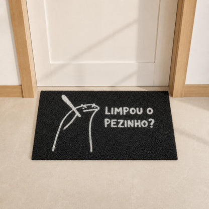 Tapete Capacho "Limpou o Pezinho?" NOXHome | PVC Vinil Antiderrapante Lavável Interno e Externo
