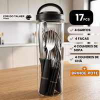 17 Talheres Preto + Brinde