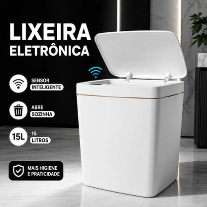 Lixeira Automática com Sensor NOXHome | Abertura Sem Toque IPX5 15L – Banheiro e Cozinha