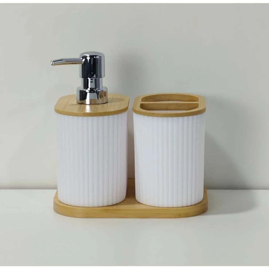 Kit Acessórios para Banheiro NOXHome | Saboneteira + Porta Escova + Copo – Conjunto Luxo