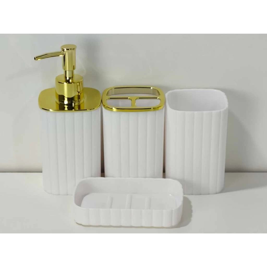 Kit Acessórios para Banheiro NOXHome | Saboneteira + Porta Escova + Copo – Conjunto Luxo