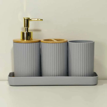 Kit Acessórios para Banheiro NOXHome | Saboneteira + Porta Escova + Copo – Conjunto Luxo